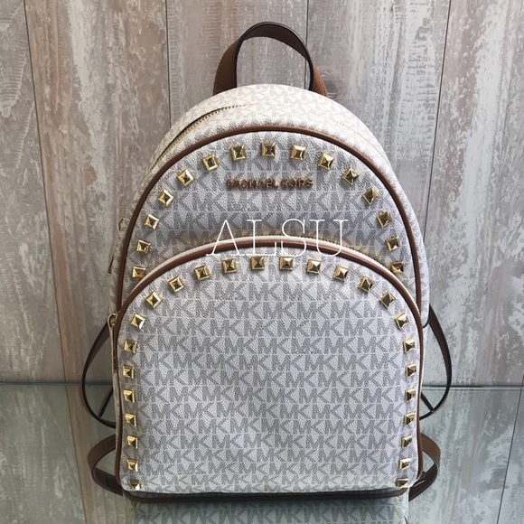 Michael Kors Abbey Medium Frame Backpack Vanilla W - Picture 2 of 8